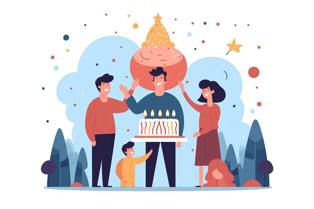 Foto illustrazione per la festa di compleanno idea generative ai