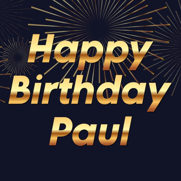 Happy birthday paul gold confetti cute balloon card photo text effect