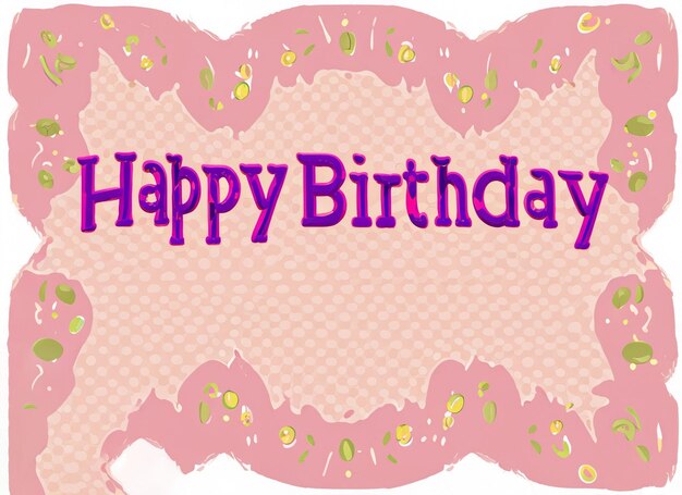 Photo happy birthday text frame