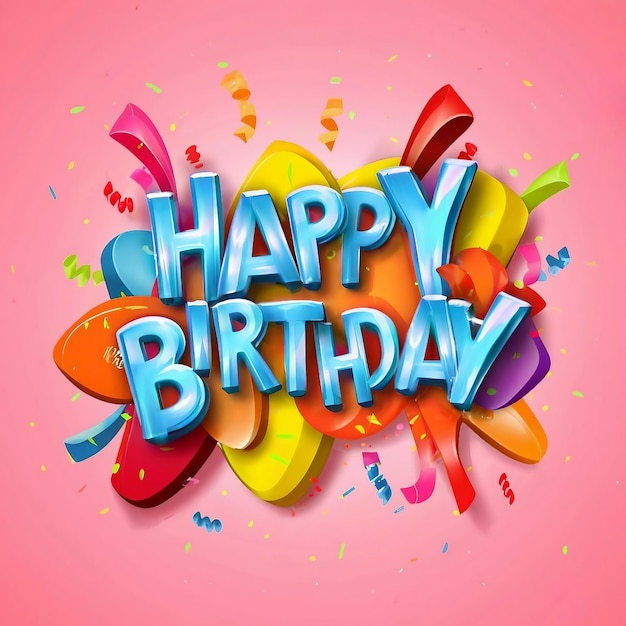 Photo happy birthday text stylish generated by ai