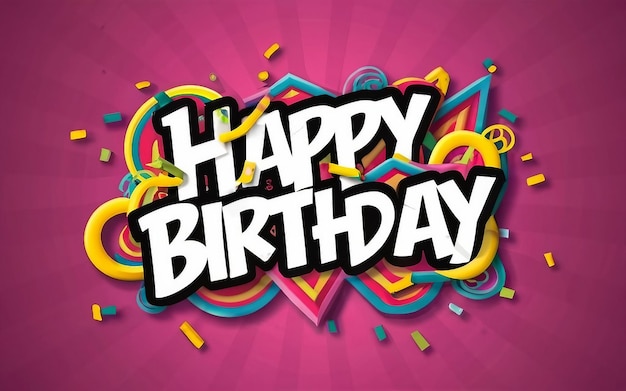 Happy birthday text stylish Generated by AI