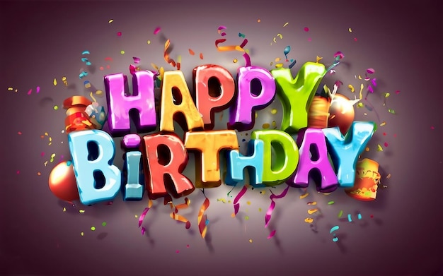 Happy birthday text stylish Generated by AI