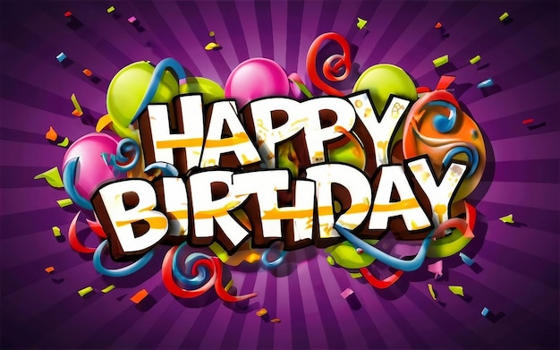 Happy birthday text stylish generated by ai