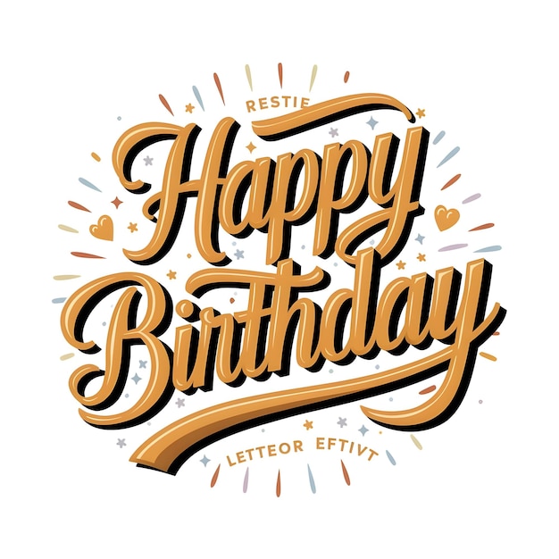 색 배경에 생일 축하 문자 캘리그라피 색 바탕에 생일축하 문자