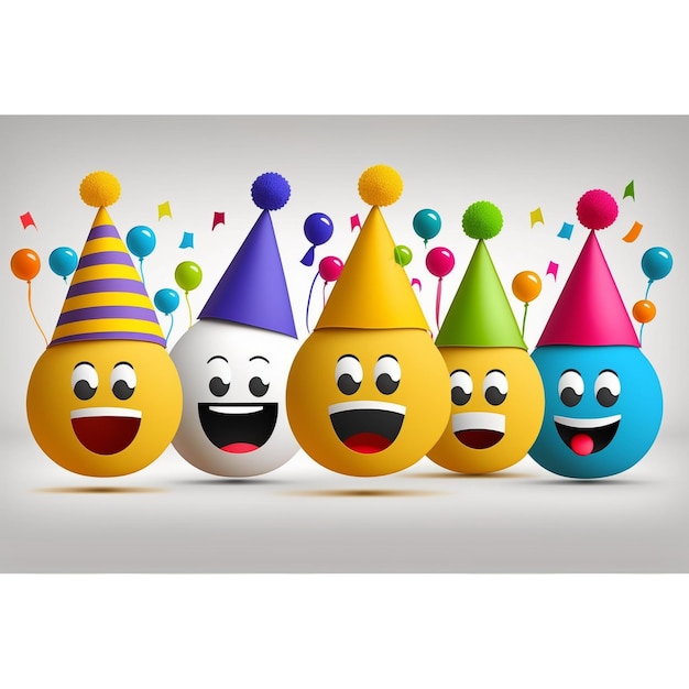 Happy Birthday Vector Smileys Greetings Design with Fun