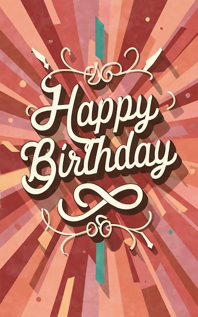 Photo happy birthday wish card template background generate with ai