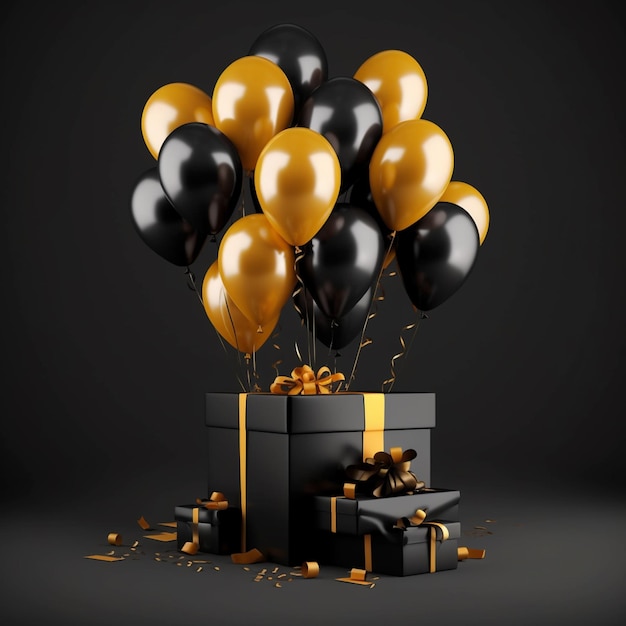 Premium AI Image | happy birthday with realistic balloons