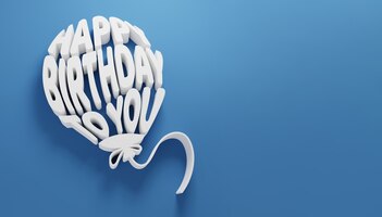 Buon compleanno a te frase e citazione a forma di palloncino, concetto di celebrazione dell'anniversario della nascita.