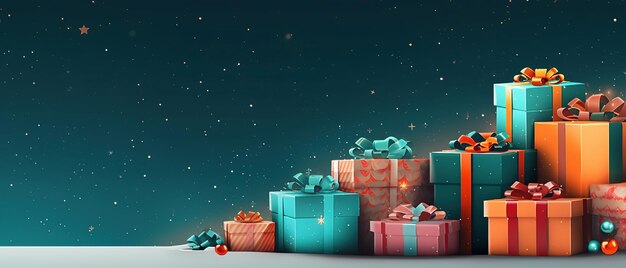 Happy boxing day banner with present box on red background boxing day concept ai generated
