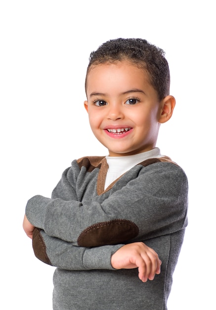 Happy Boy Standing Isolated