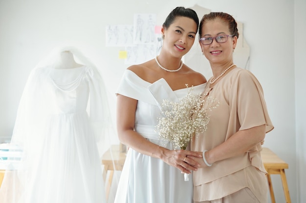 Happy Bride with Her Mother