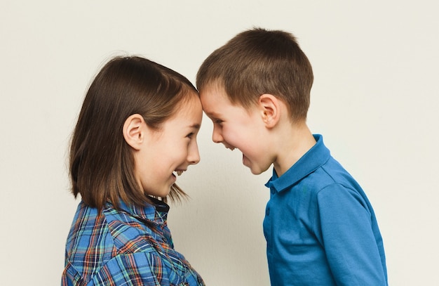 Happy brother and sister