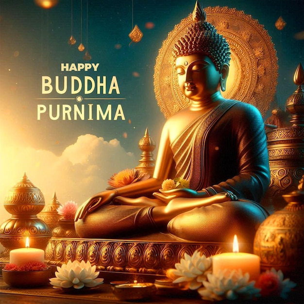 Happy Buddha Purnima Festival Background Vesak Day Buddha Jayanti Buddha Day