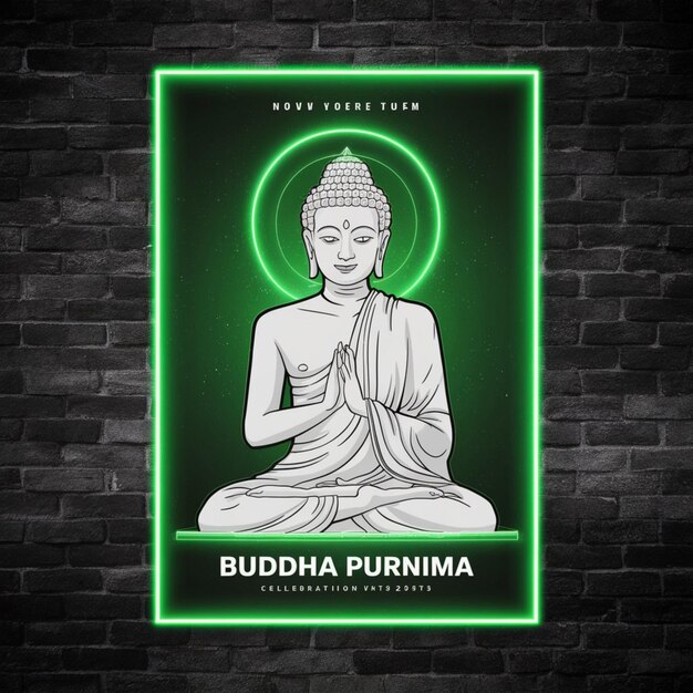 Foto disegno del poster di happy buddha purnima