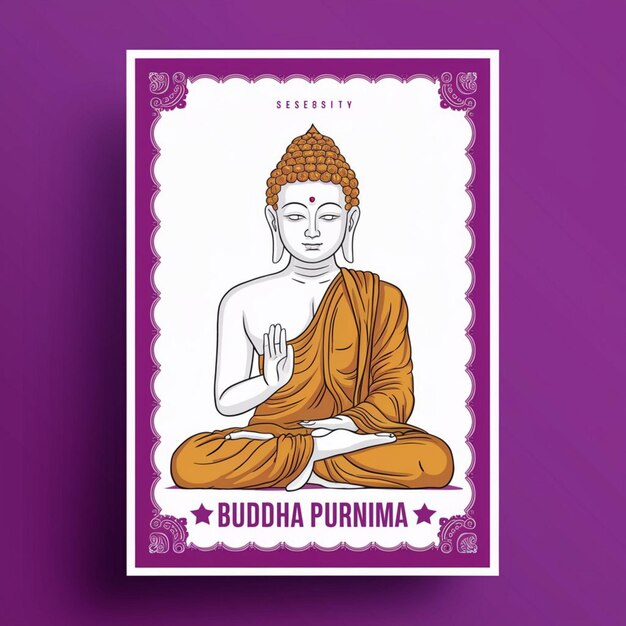 Photo happy buddha purnima poster design