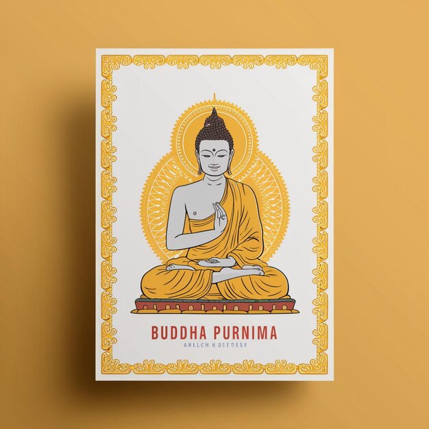 Photo happy buddha purnima poster design