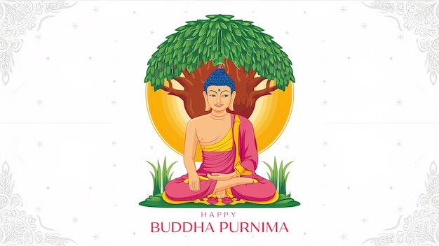 Photo happy buddha purnima vesakbuddhist festival