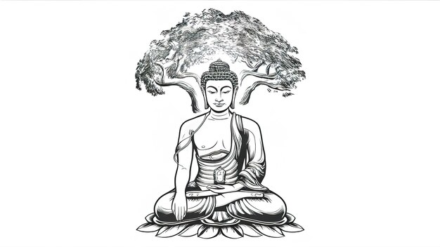 Photo happy buddha purnima vesakbuddhist festival