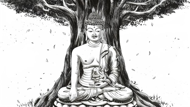 Photo happy buddha purnima vesakbuddhist festival