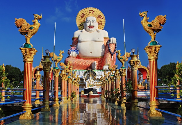 Happy Buddha statue in Samui in Thailand