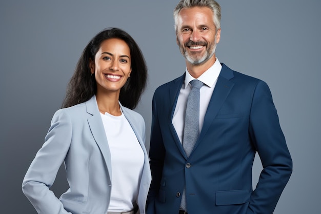 Happy Business Couple Working on Computer AI Generated