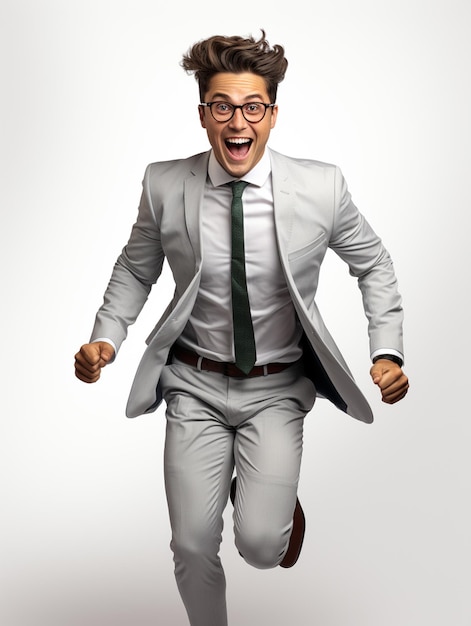 透明な白い背景のリアルな画像ウルトラ HD ハイデザインの幸せなビジネスマン