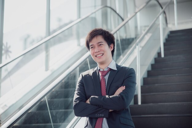 Happy businessman portrait at the office