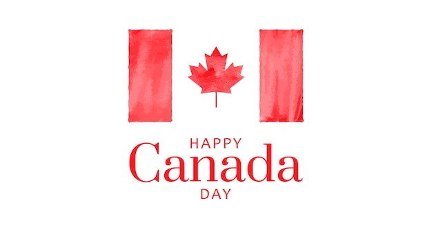 Happy canada day background design with text greeting card for Canada independence day
