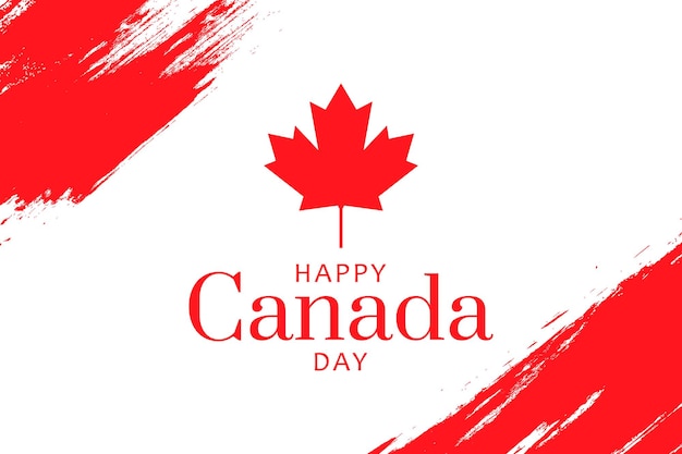 Happy canada day background design with text greeting card for Canada independence day