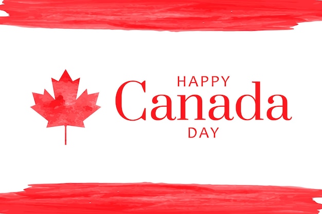 Happy canada day background design with text greeting card for Canada independence day