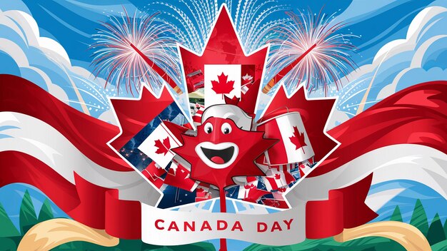 Photo happy canada day banner for canada day