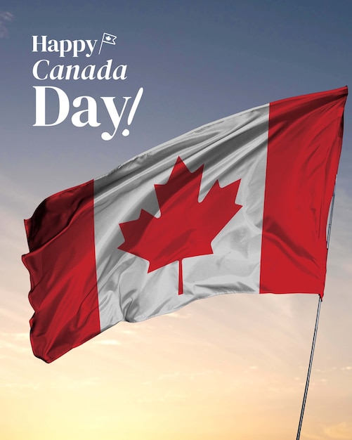 Foto collaggio di banner di happy canada day