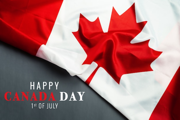 Happy Canada Day met Canada vlag achtergrond