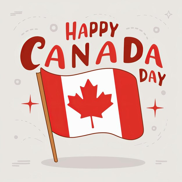 Photo happy canada day text isolated on white background