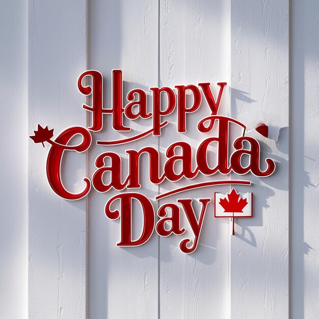 Happy Canada Day text isolated on white background