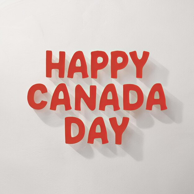 Happy Canada Day text isolated on white background