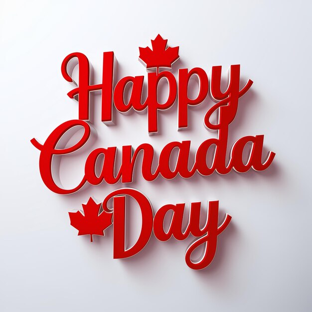 Happy Canada Day text isolated on white background