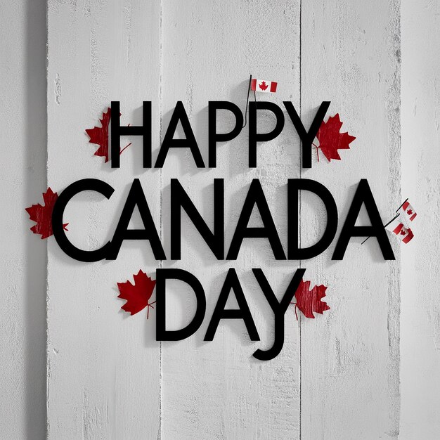 Happy Canada Day text isolated on white background