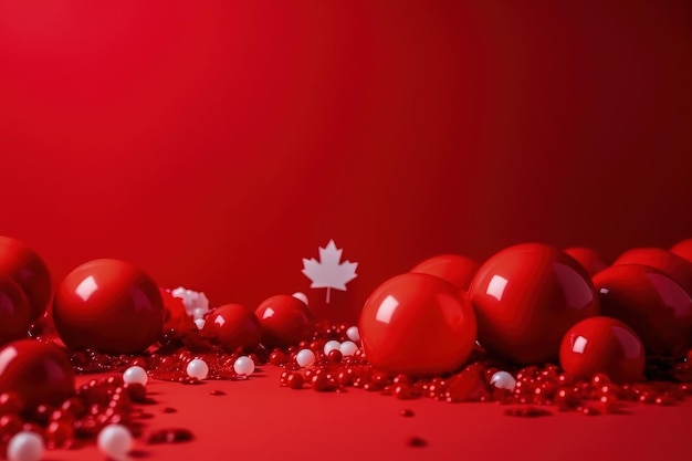 Happy Canada Day Viering van de verjaardag van Canada Canadezen tonen hun trots op hun geschiedenis cultuur en prestaties Vlag vakantie esdoornblad rode kleur Generatieve AI