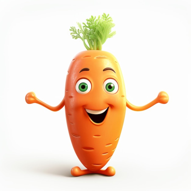 Happy Carrot cartoon mascotte