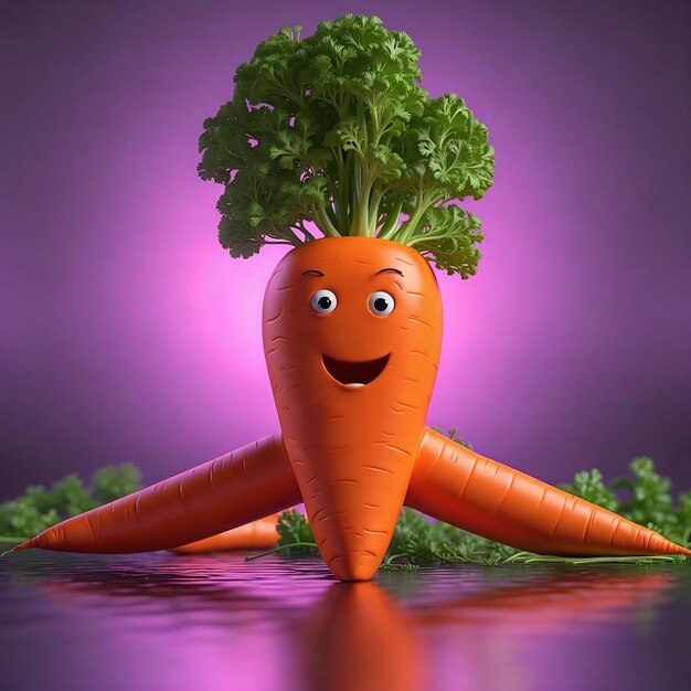 Photo happy carrot mascot