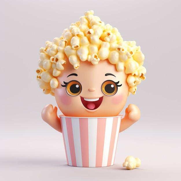 happy cartoon popcorn