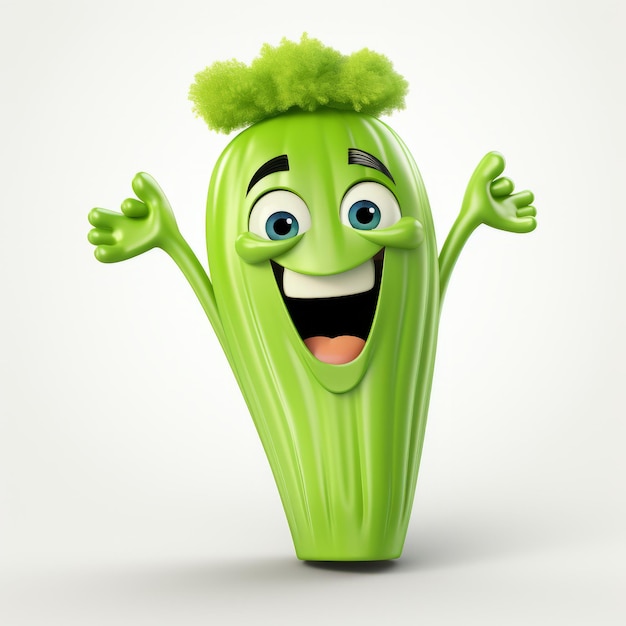 Happy Celery Cartoon Mascot