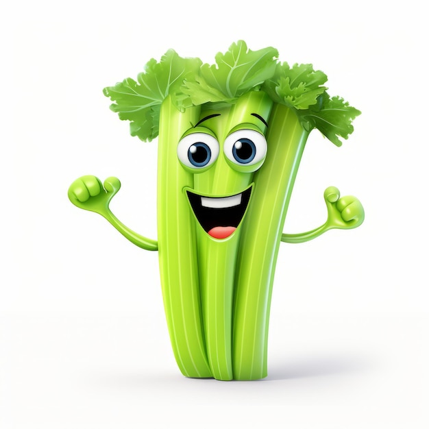 Happy Celery cartoon mascotte