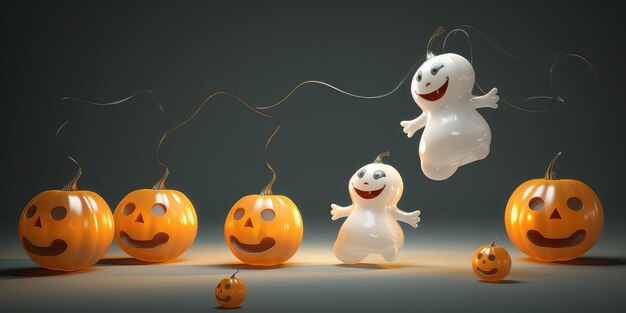 Happy Ceramic Glass Halloween Festival jongleert met verschillende Halloween-concepten 3D-afbeelding renderen