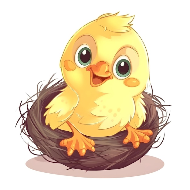 Happy chick character