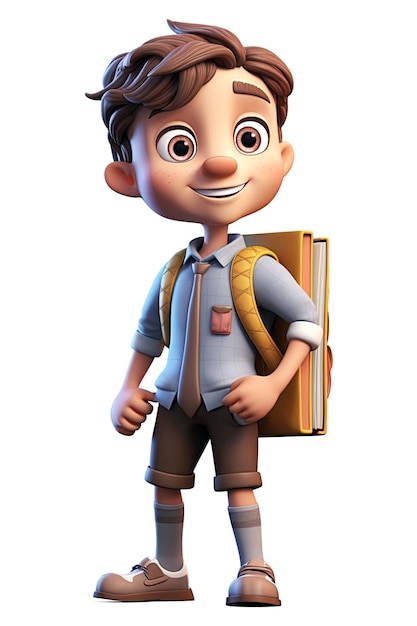 Premium AI Image | Happy child boy schoolboy student with backpack on ...