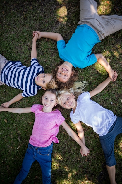 Happy child in the park together