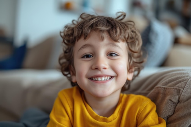 Happy child playing at home with family aig