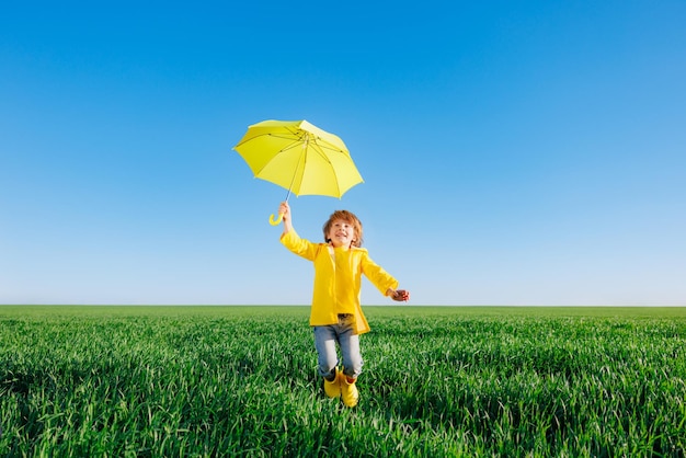 Happy child in spring outdoor